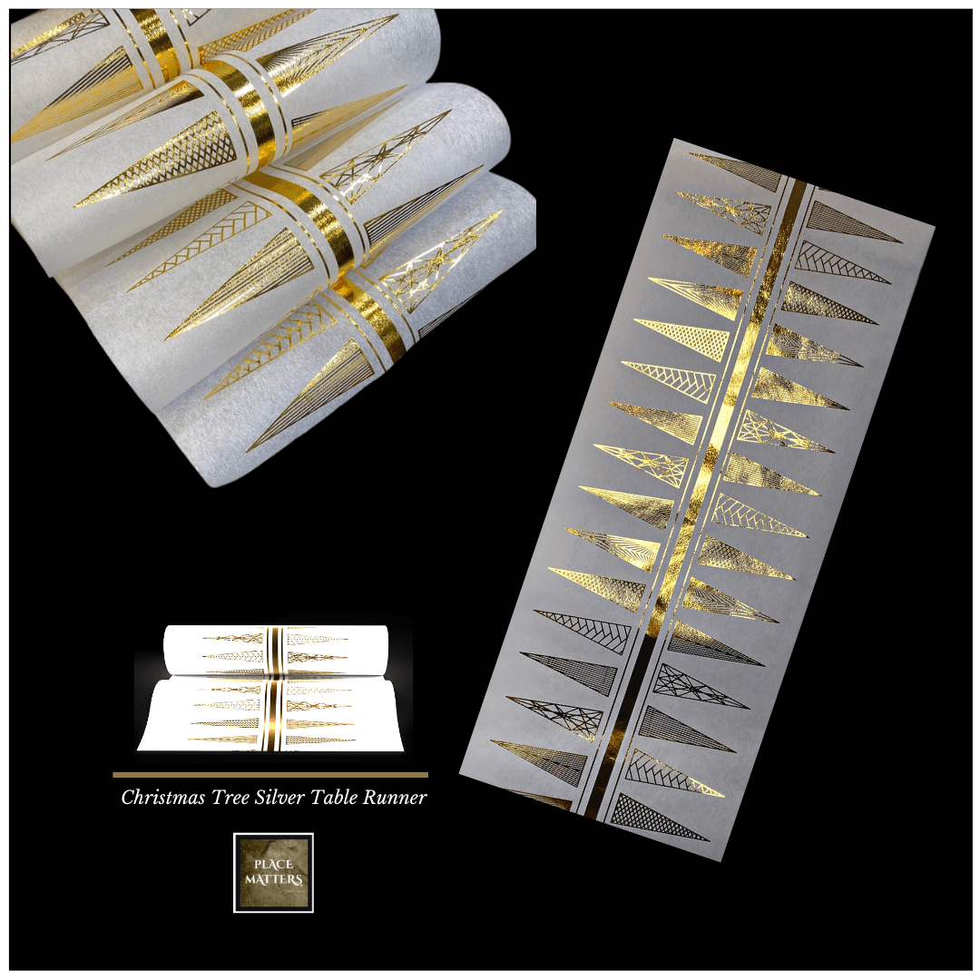 Christmas Table Runners (Silver Funky Xmas Tree Design) - Place MattersChristmas Table Runners