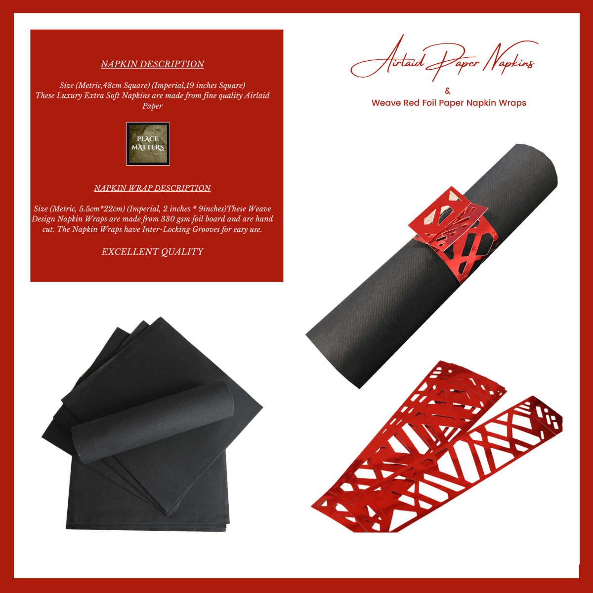 Red Christmas Table Setting Pack for 10 — Anni Xmas + Runner - Place Matters
