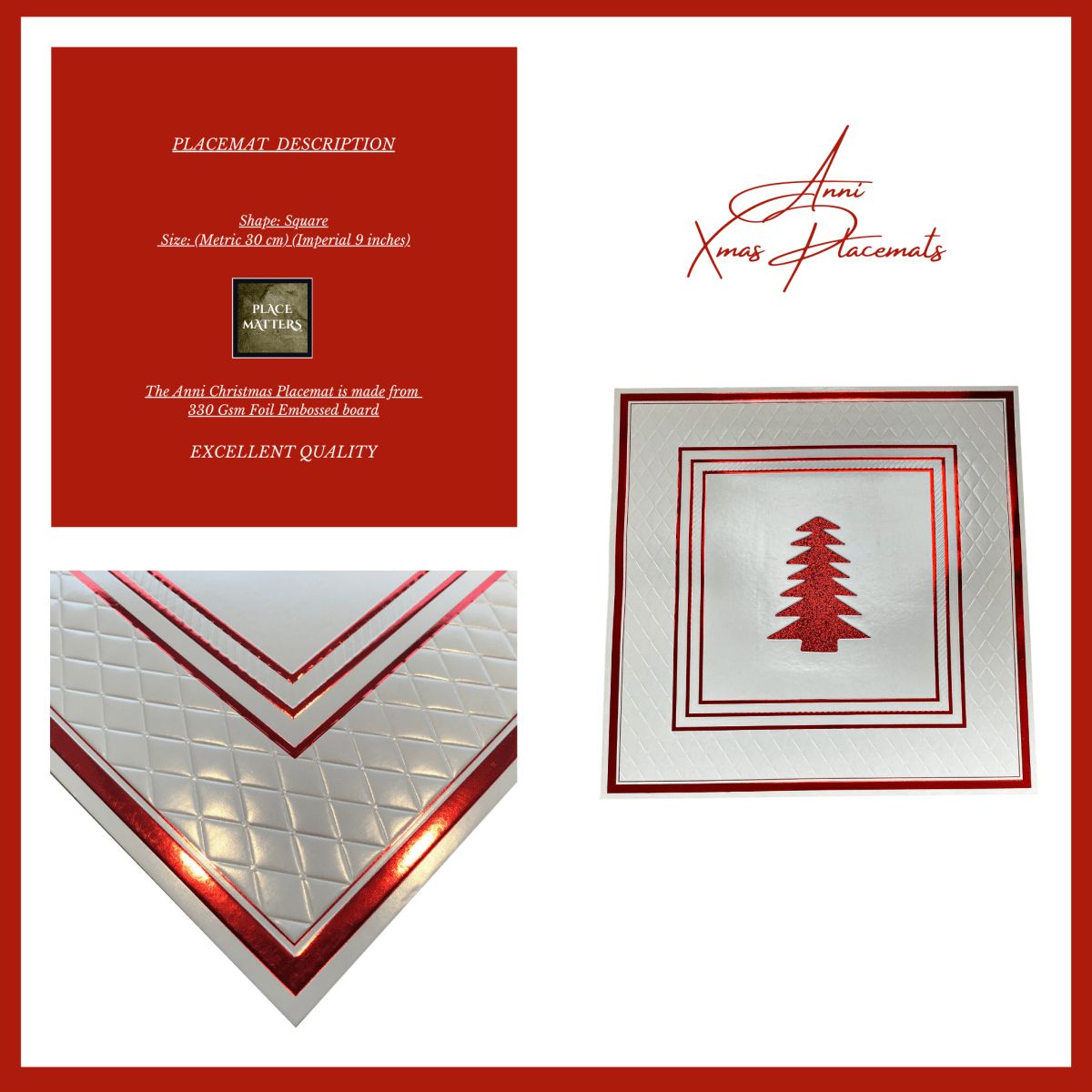 Red Christmas Table Setting Pack for 10 — Anni Xmas + Runner - Place Matters