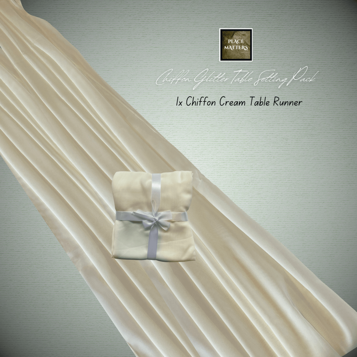 Gold Table Setting Pack for 10 — Chiffon Glitter Rectangle + Runner - Place Matters