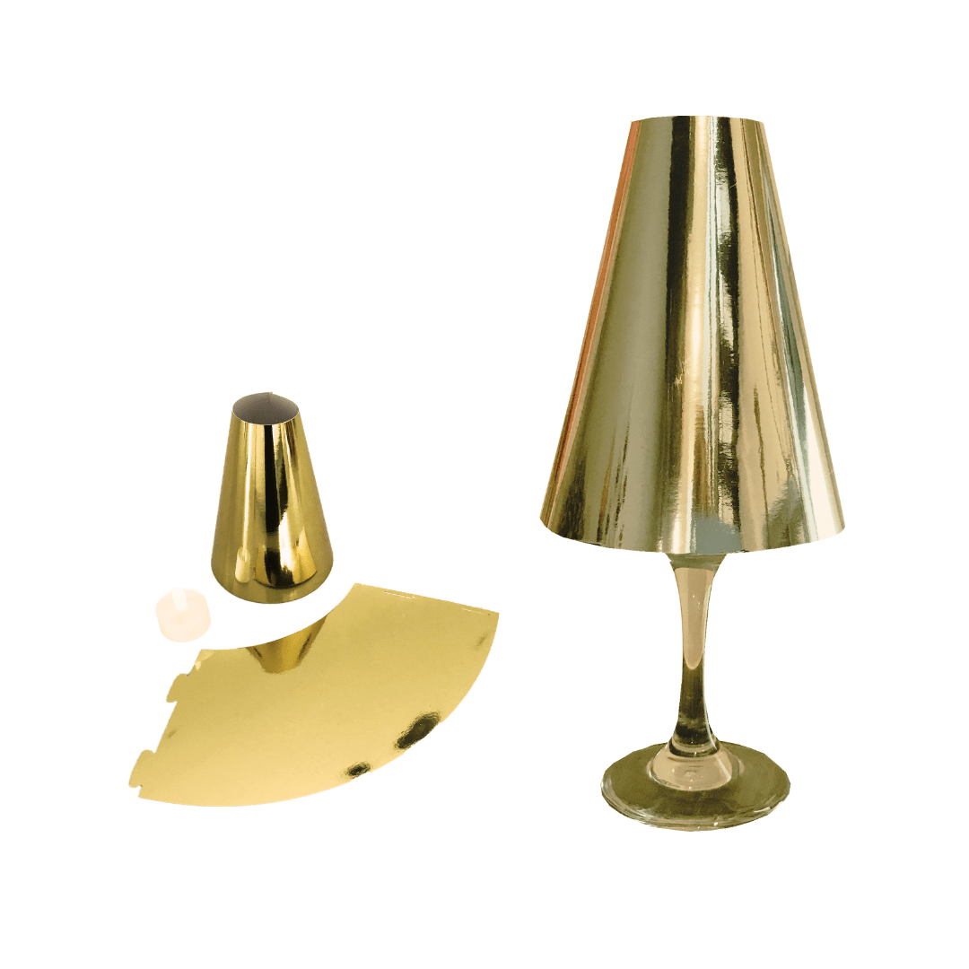 Gold Wine Glass Lamp Shades (Pack of 6) - Place Matters