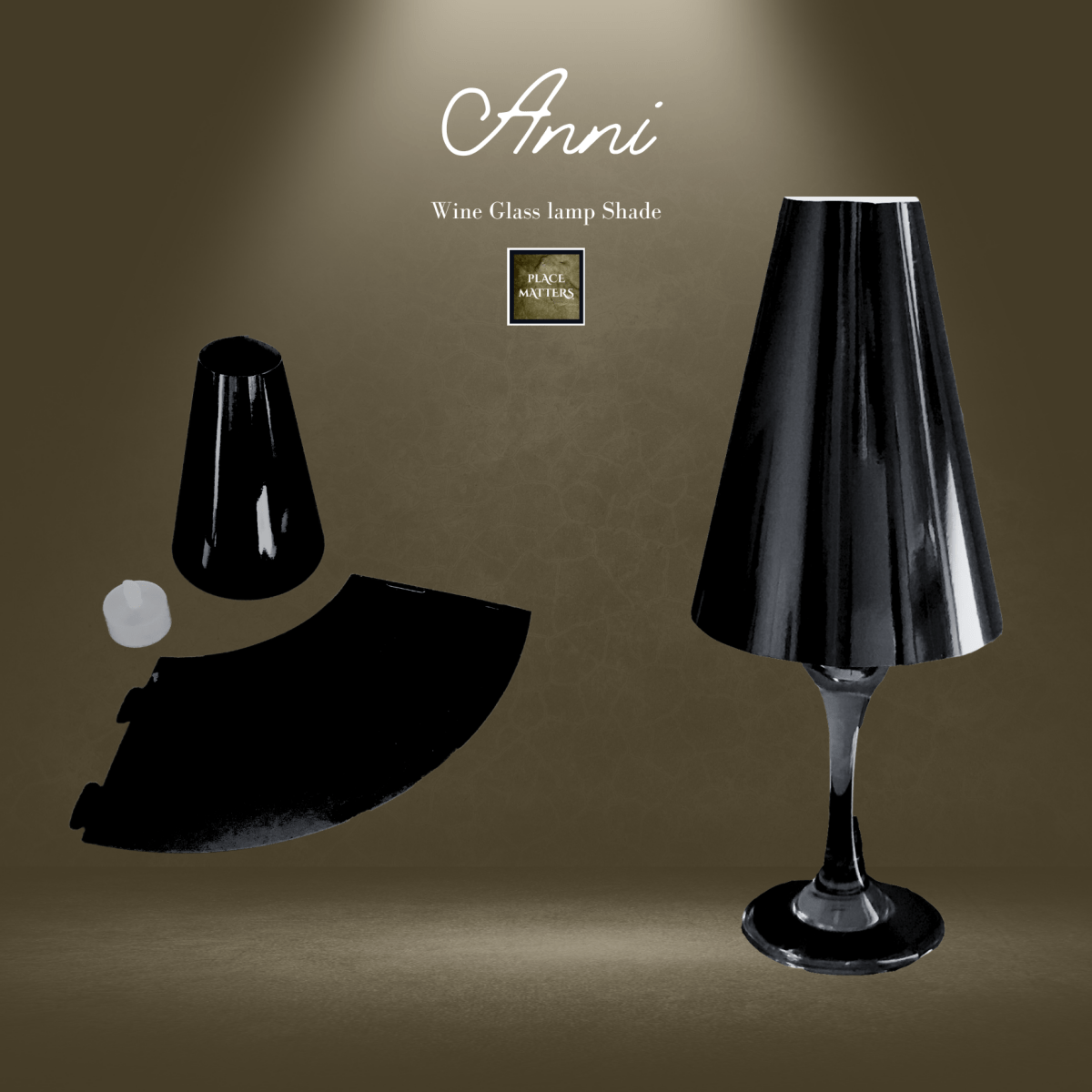 Gold Wine Glass Lamp Shades (Pack of 6) - Place Matters
