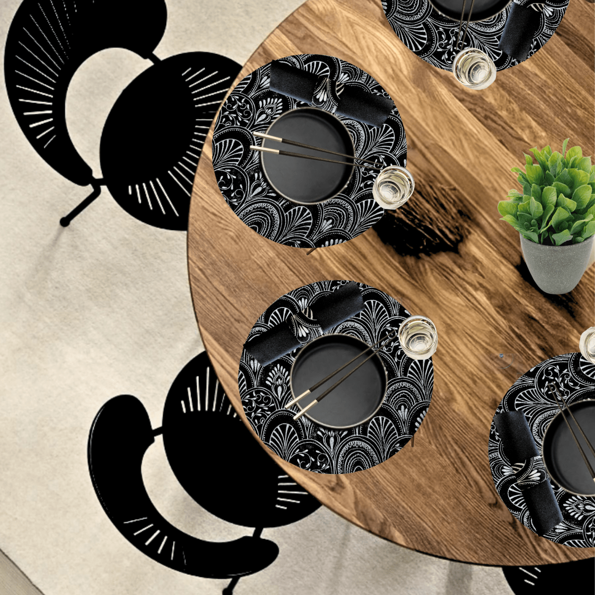 Black Table Setting Pack for 10 — Milano Design - Place Matters
