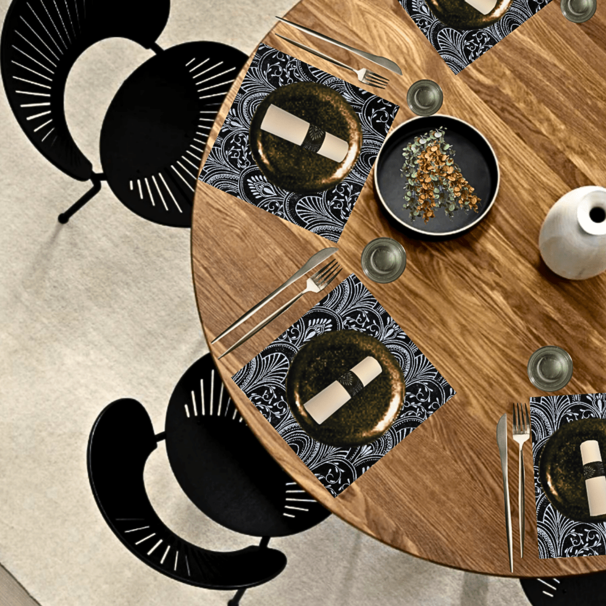 Black Table Setting Pack for 10 — Milano Design - Place Matters