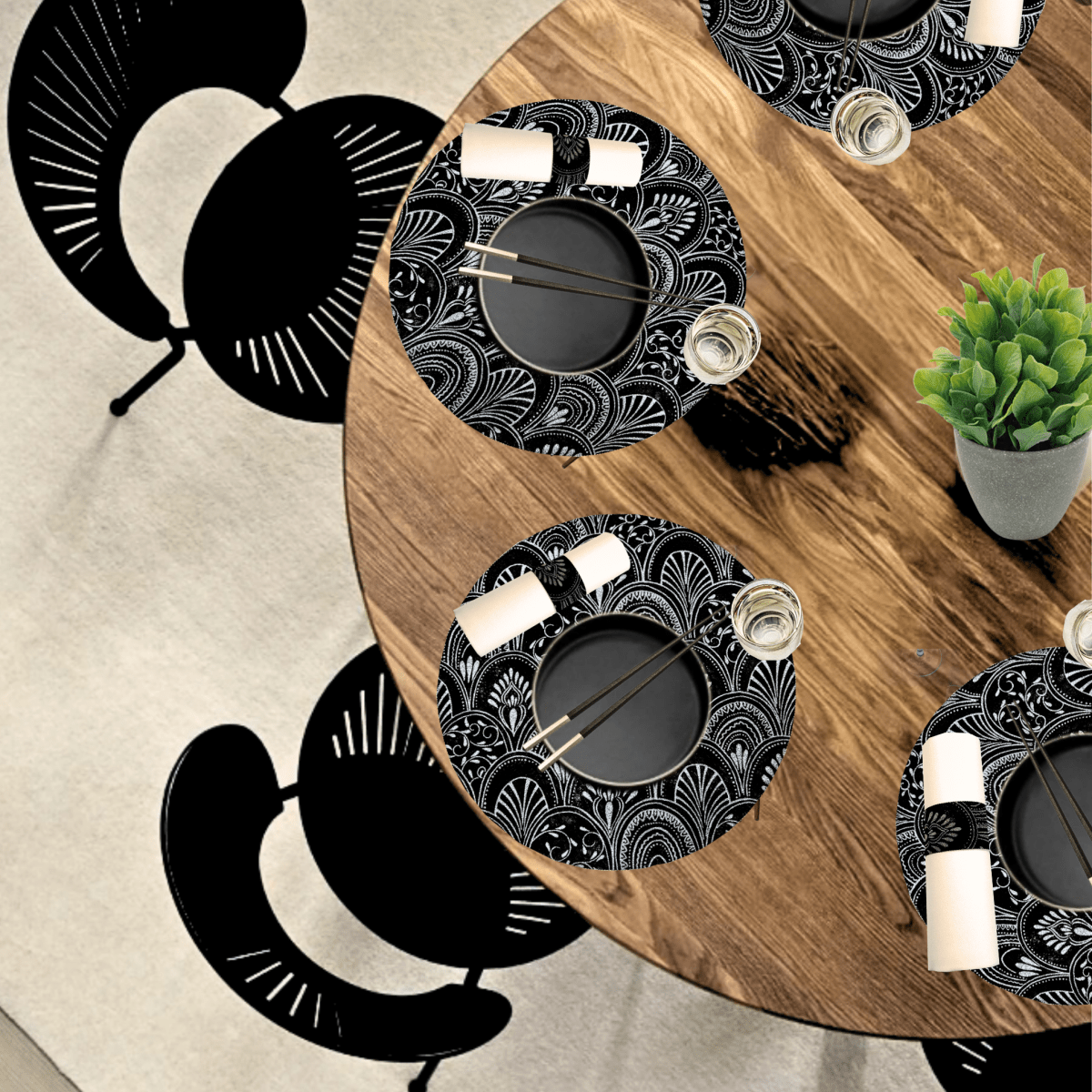 Black Table Setting Pack for 10 — Milano Design - Place Matters