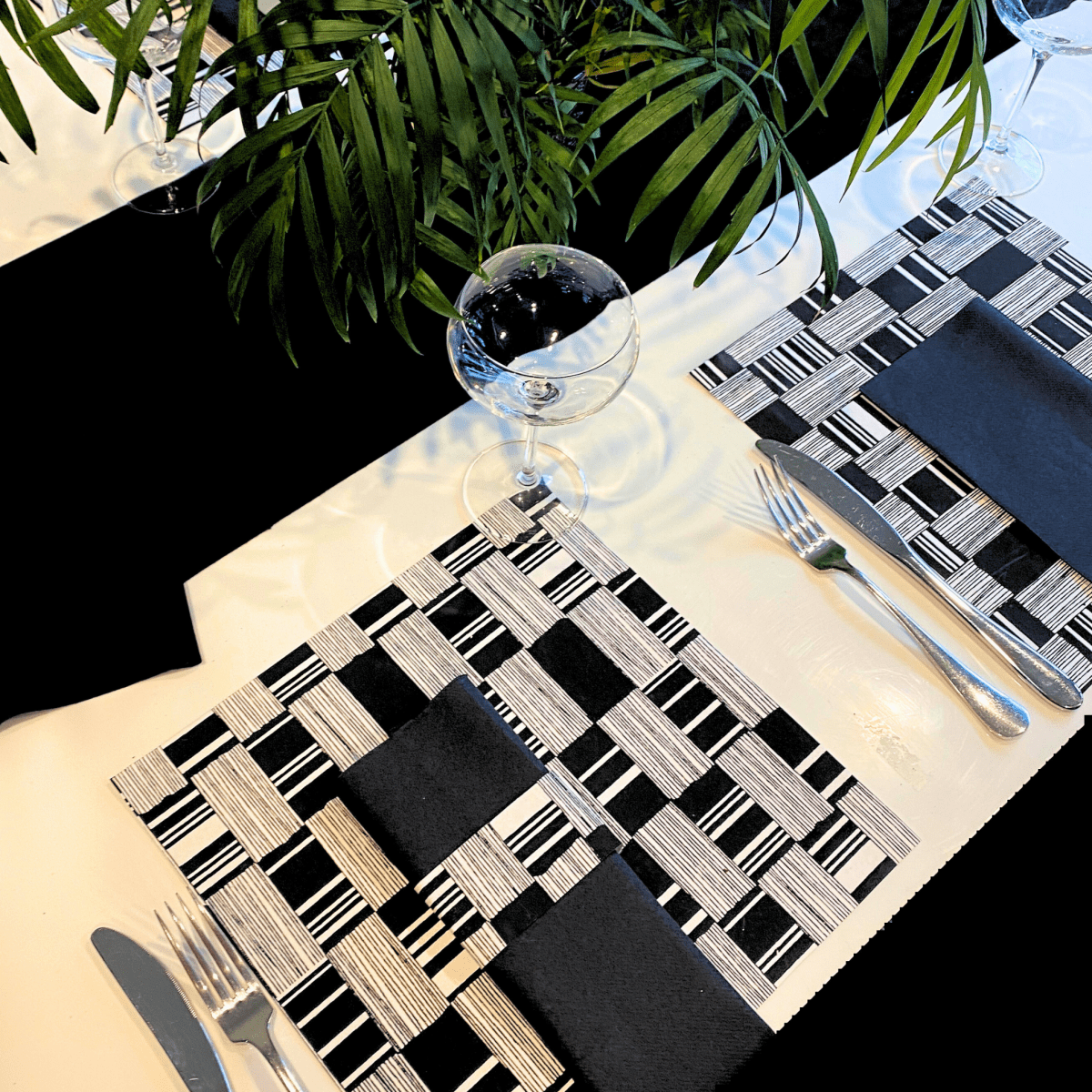 Black Table Setting Pack for 10 — + Table Runner - Place Matters