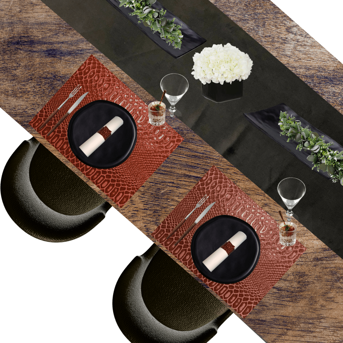 Masculine Table Setting Party Pack - Place MattersTable Setting Packs with Table Runner