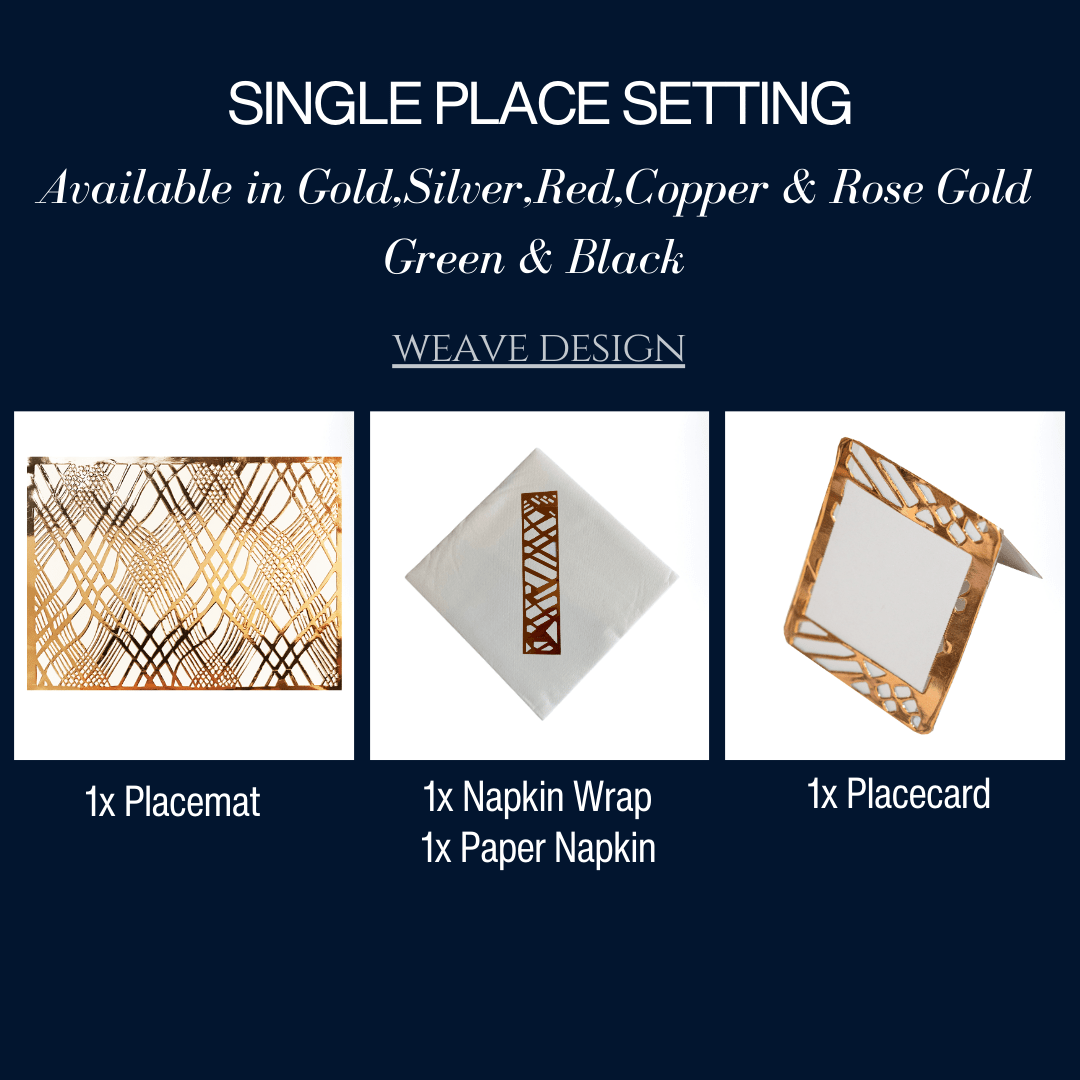 Single Place Setting (Weave Rectangle Design) - Place MattersSingle - Place - Setting