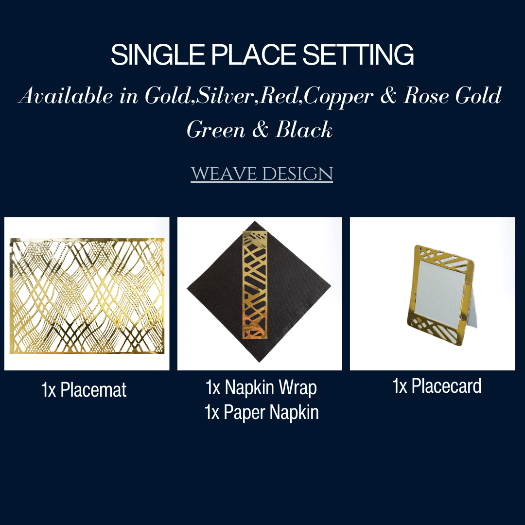 Single Place Setting (Weave Rectangle Design) - Place MattersSingle - Place - Setting