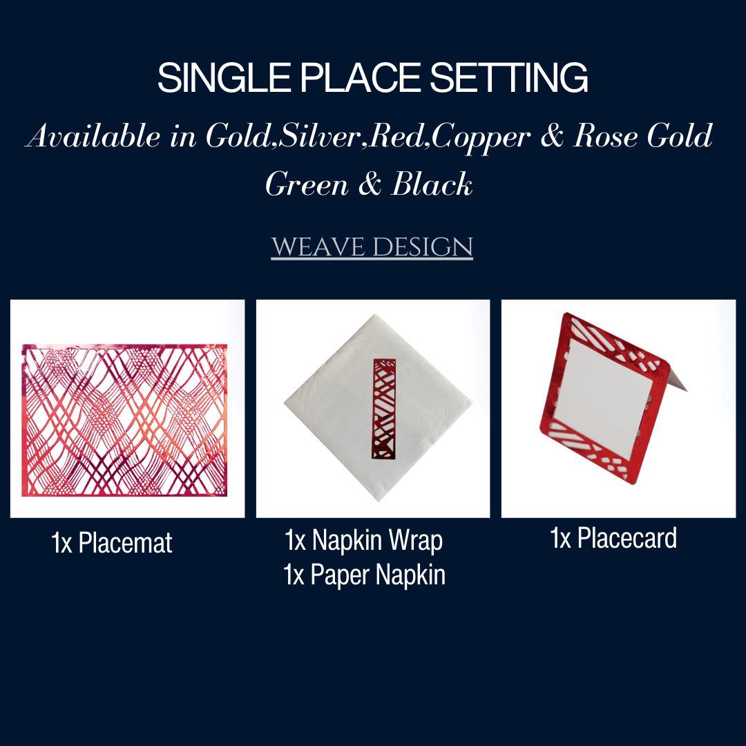 Single Place Setting (Weave Rectangle Design) - Place MattersSingle - Place - Setting
