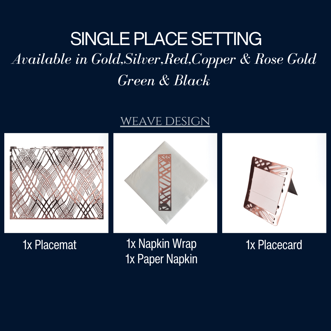 Single Place Setting (Weave Rectangle Design) - Place MattersSingle - Place - Setting