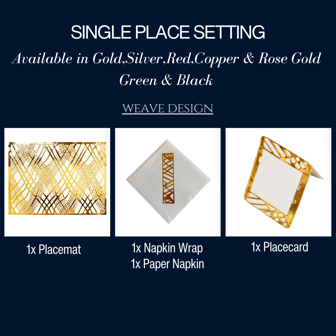 Single Place Setting (Weave Rectangle Design) - Place MattersSingle - Place - Setting