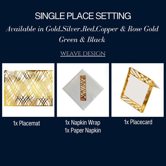 Single Place Setting (Weave Rectangle Design) - Place MattersSingle - Place - Setting