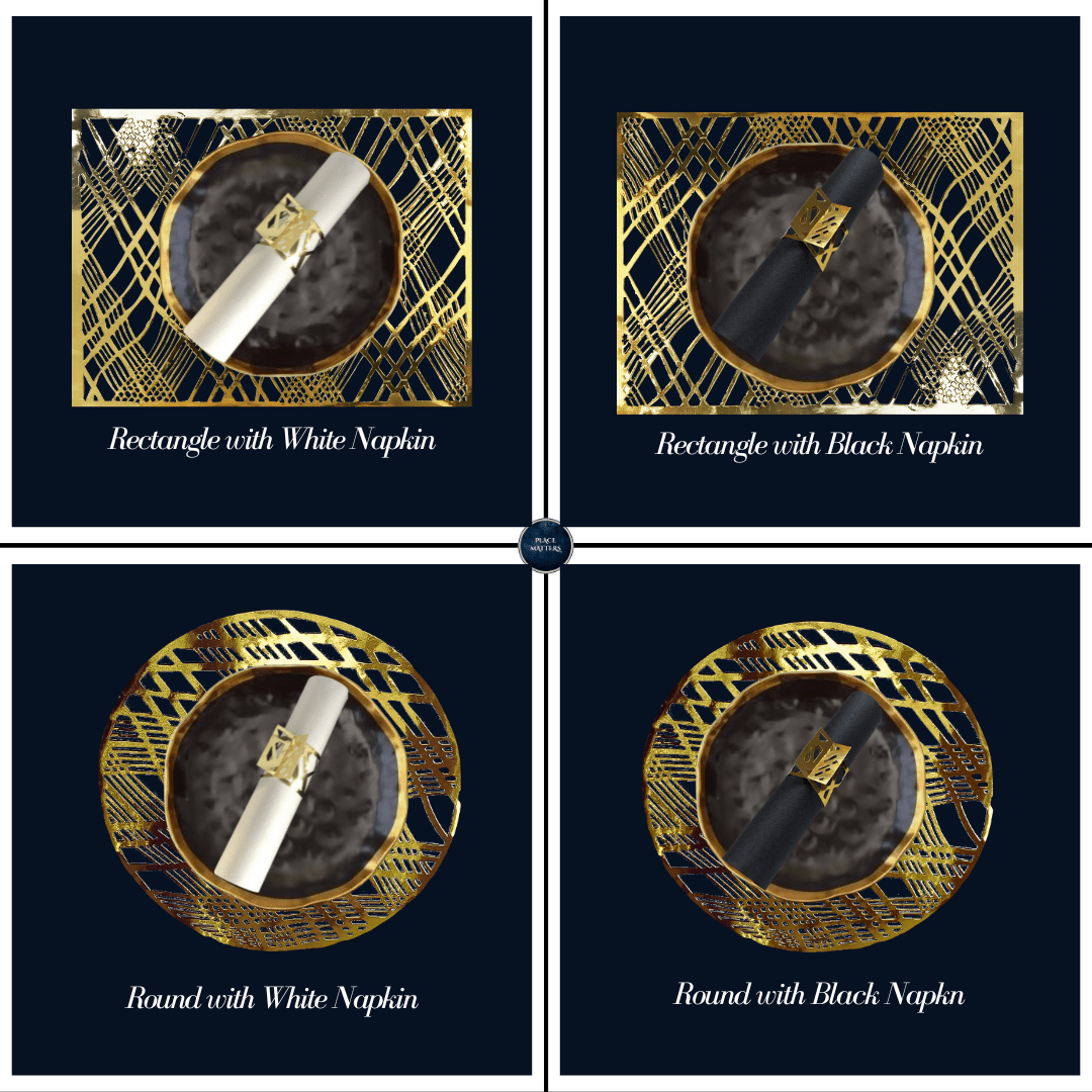 Table Setting Pack for 10 — Gatsby Velvet Weave Design - Place MattersTable Setting Packs with Table Runner