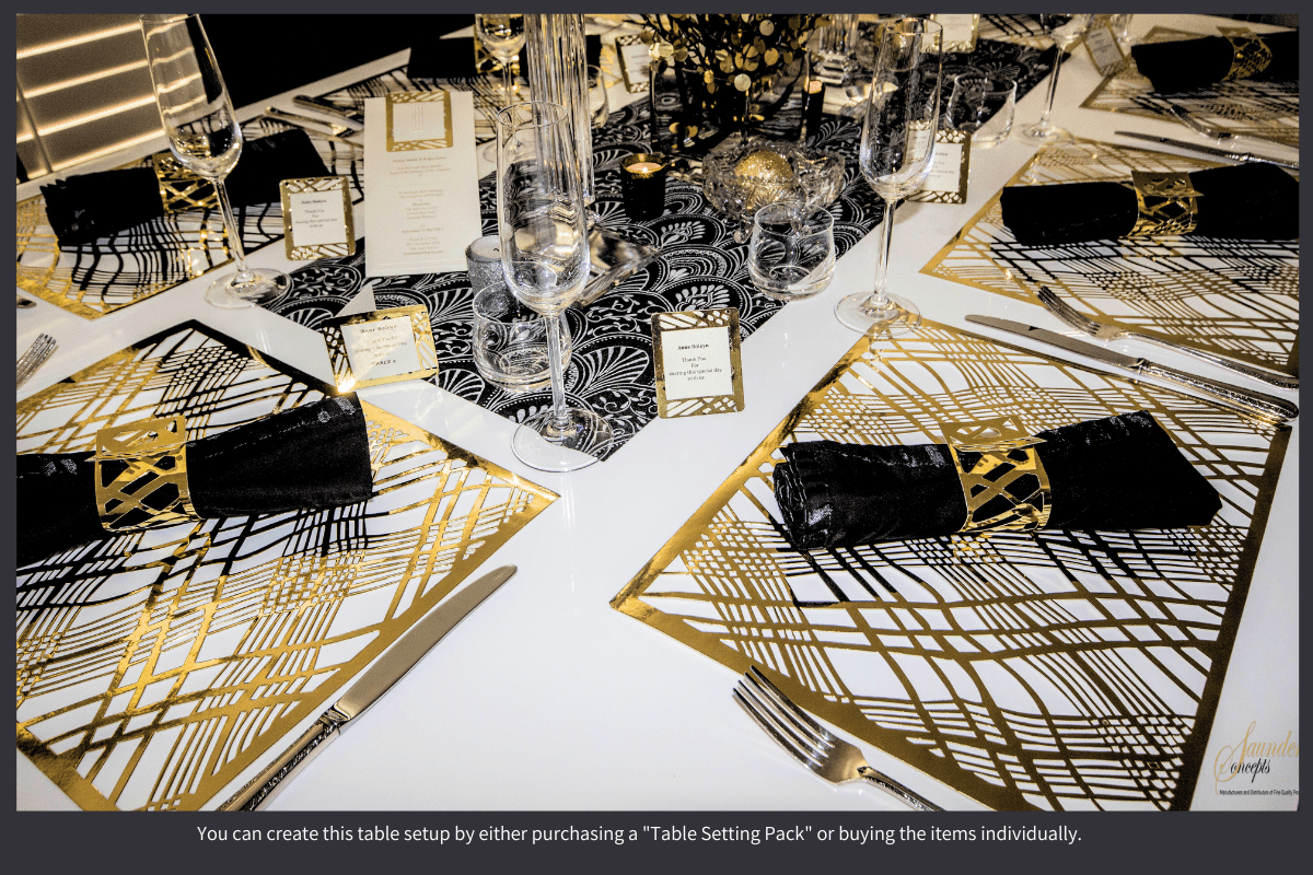 Gatsby Table Setting Pack for 10 with Runner - Place MattersTable Setting Packs with Table Runner