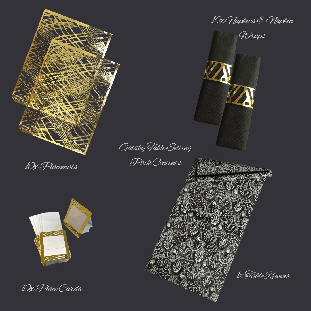 Gatsby Table Setting Pack for 10 with Runner - Place MattersTable Setting Packs with Table Runner