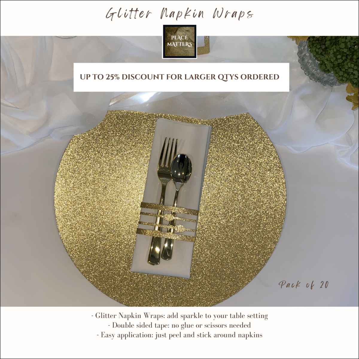 Napkin Wraps (Glitter Design) - Place Matters