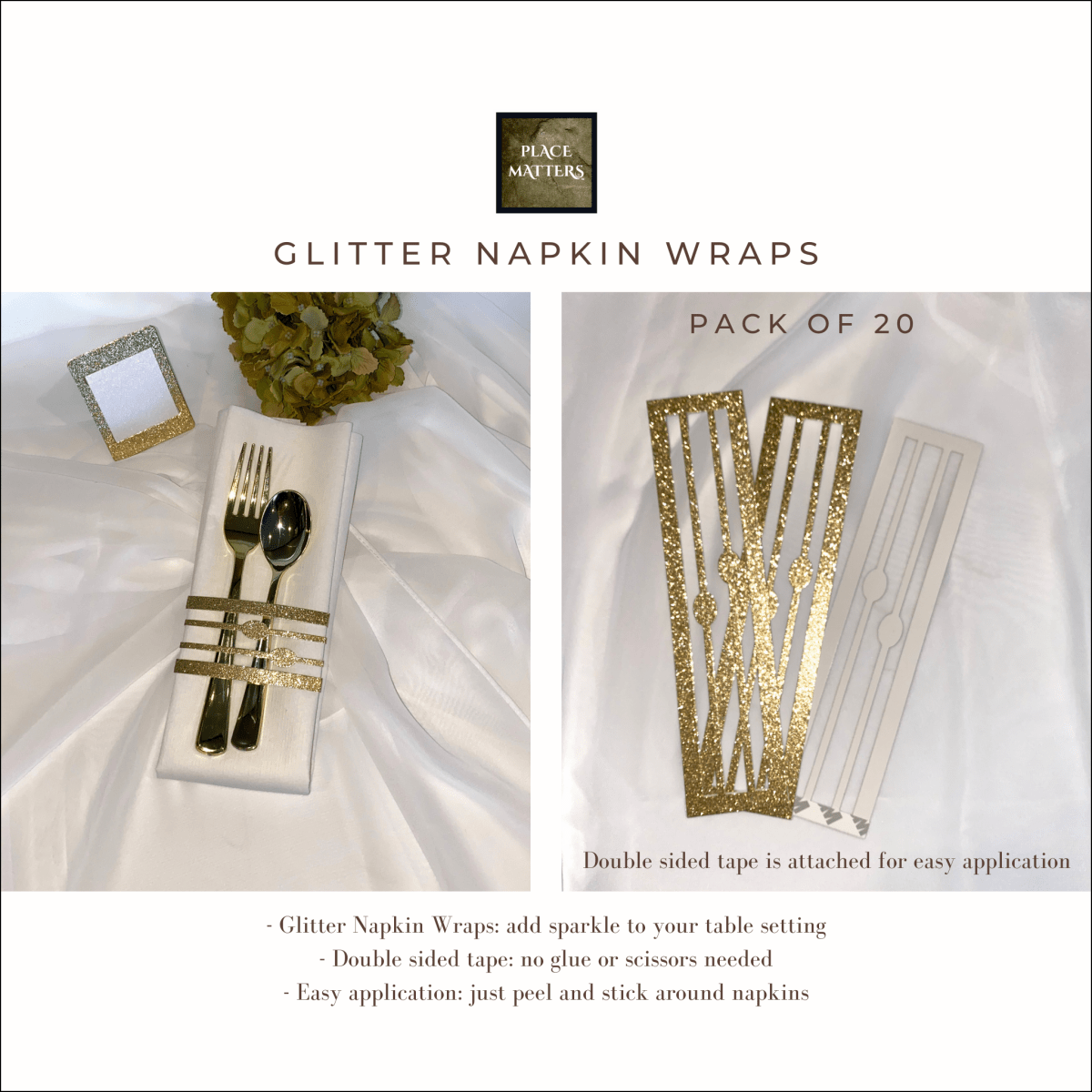 Napkin Wraps (Glitter Design) - Place Matters