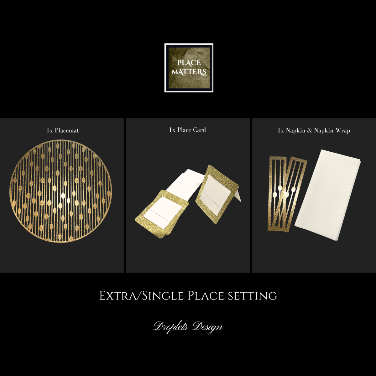 Single Place Setting (Droplets Design) - Place MattersSingle - Place - Settings