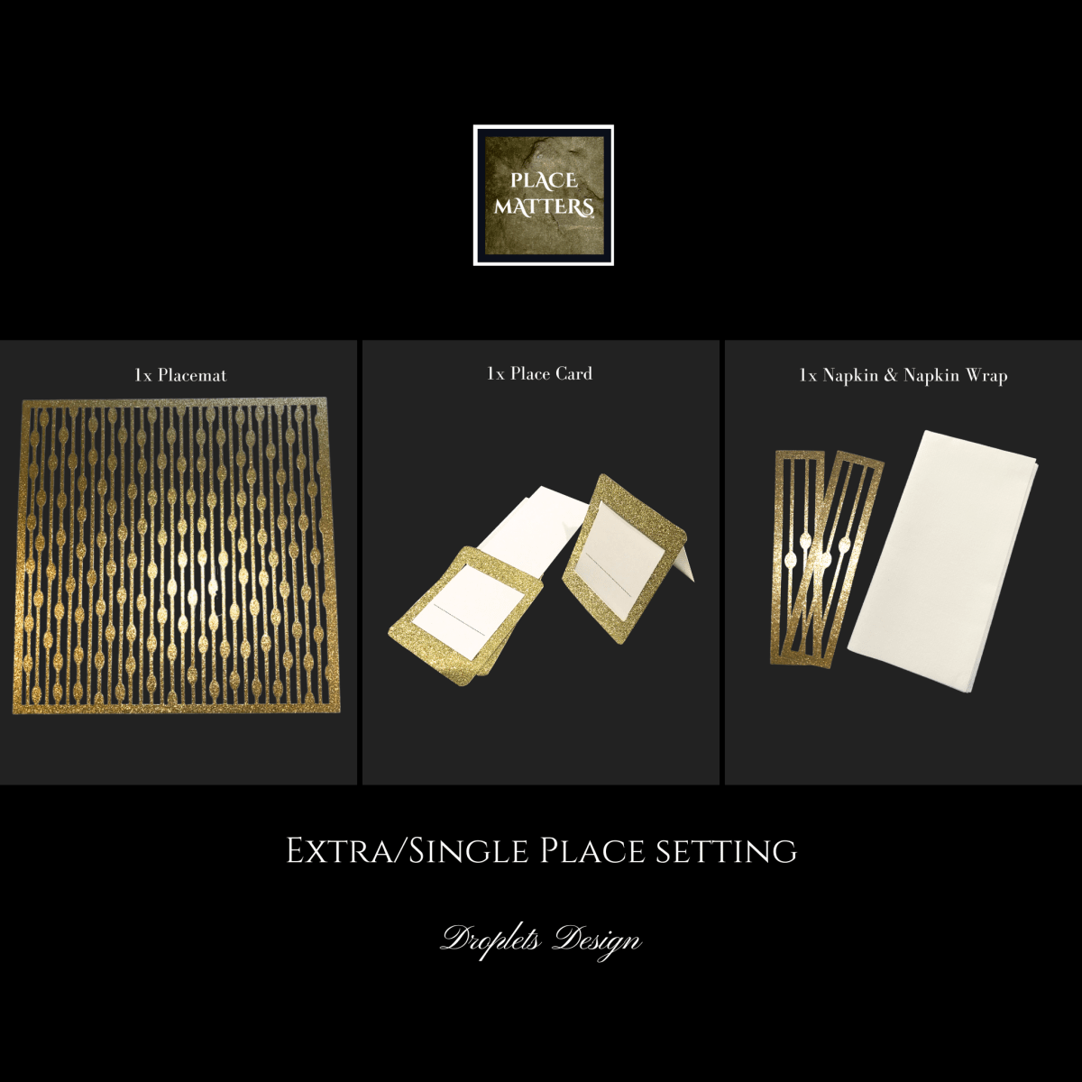 Single Place Setting (Droplets Design) - Place MattersSingle - Place - Settings
