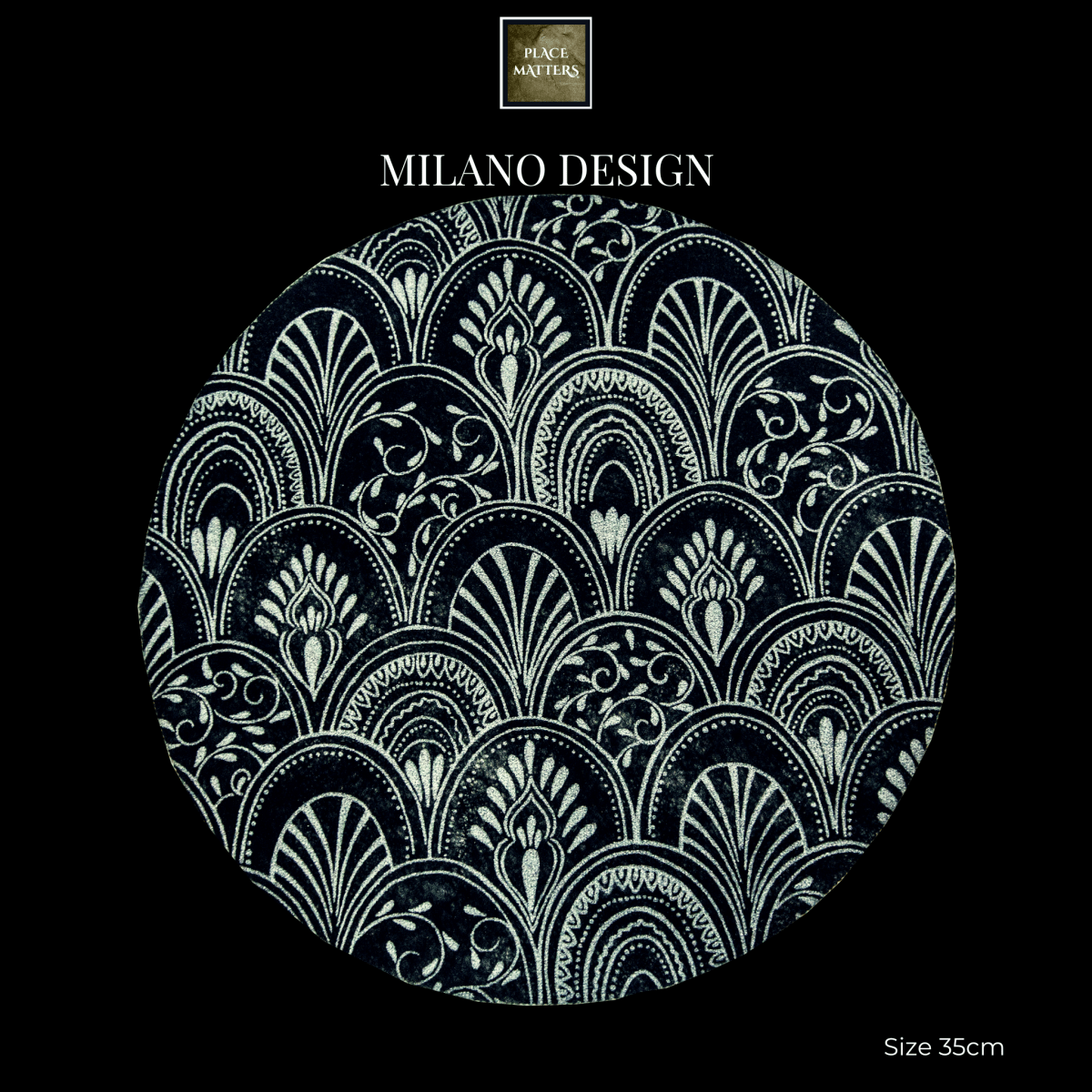 Milano Design Round Placemats – Black | Place Matters (Pack of 20) - Place Matters