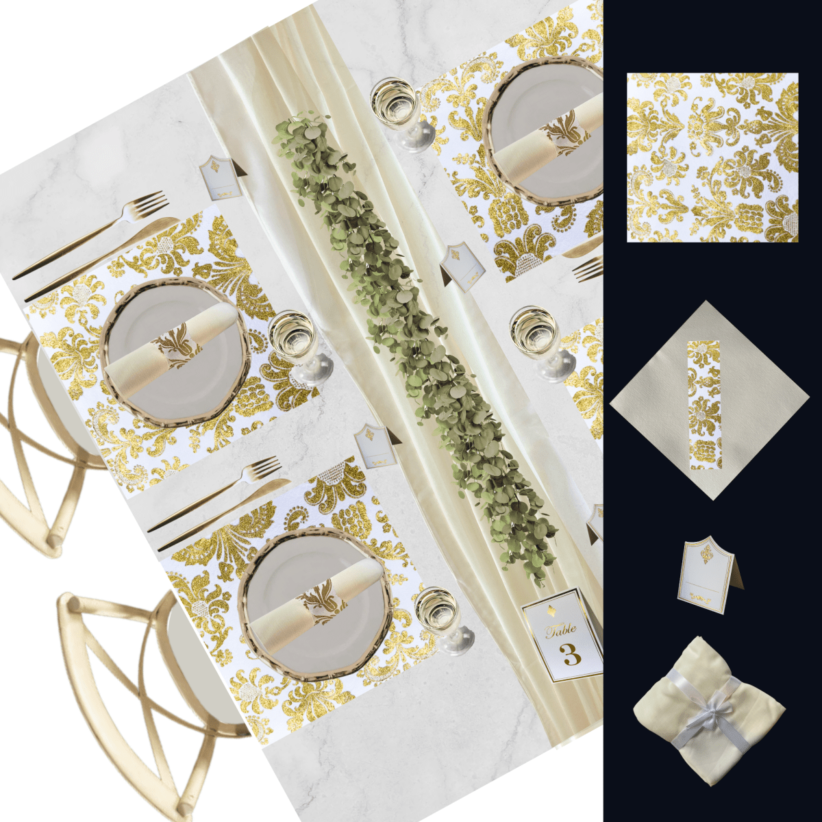 Table Setting Pack for 10 - Royale Design - Place Matters