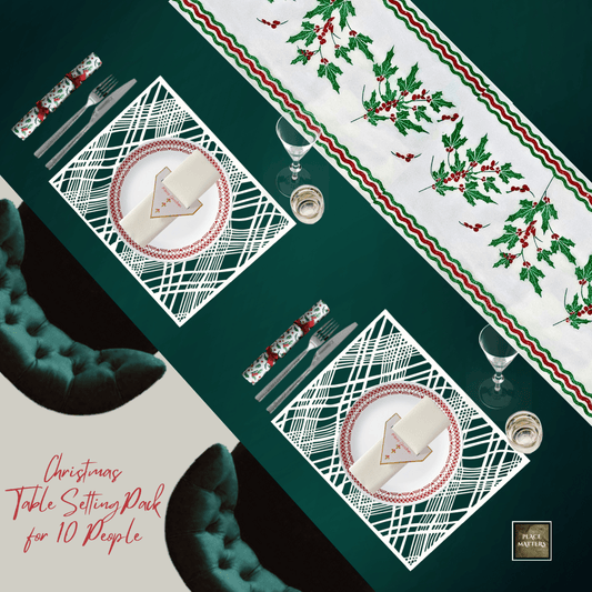 Christmas Table Setting Pack — Holly & Ivy Runner - Place MattersChristmas Table Setting Pack