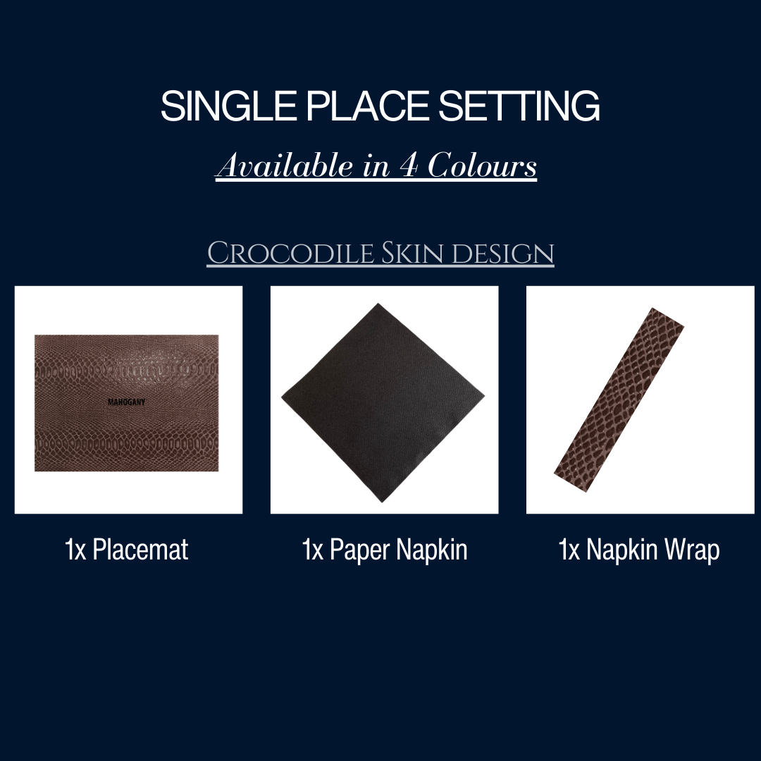 Single Place Setting (Faux Croc Skin Design) - Place MattersSingle - Place - Setting