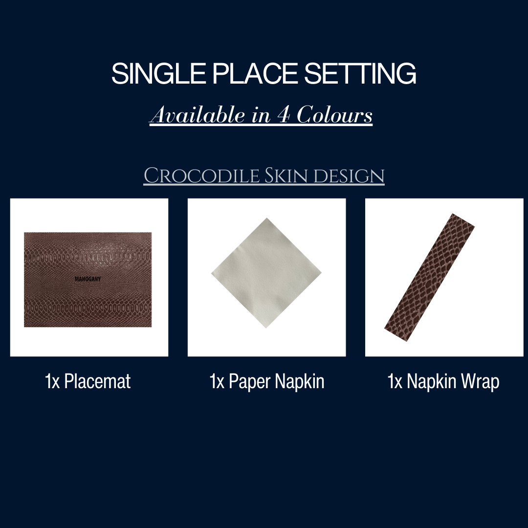Single Place Setting (Faux Croc Skin Design) - Place MattersSingle - Place - Setting