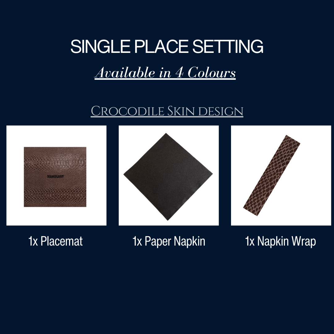 Single Place Setting (Faux Croc Skin Design) - Place MattersSingle - Place - Setting