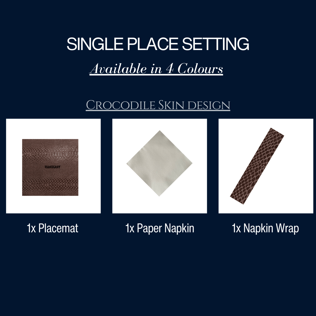 Single Place Setting (Faux Croc Skin Design) - Place MattersSingle - Place - Setting