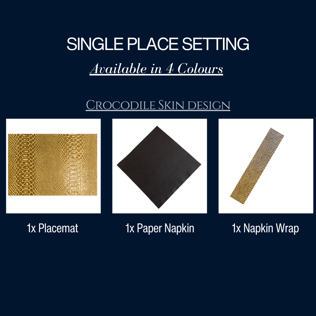 Single Place Setting (Faux Croc Skin Design) - Place MattersSingle - Place - Setting