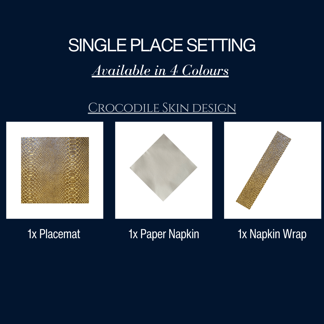 Single Place Setting (Faux Croc Skin Design) - Place MattersSingle - Place - Setting