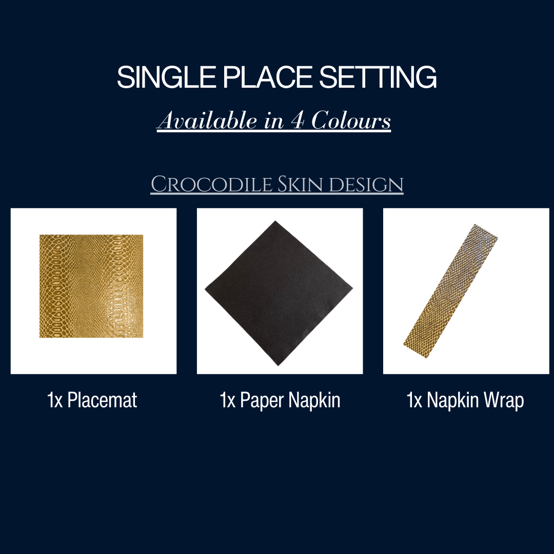 Single Place Setting (Faux Croc Skin Design) - Place MattersSingle - Place - Setting