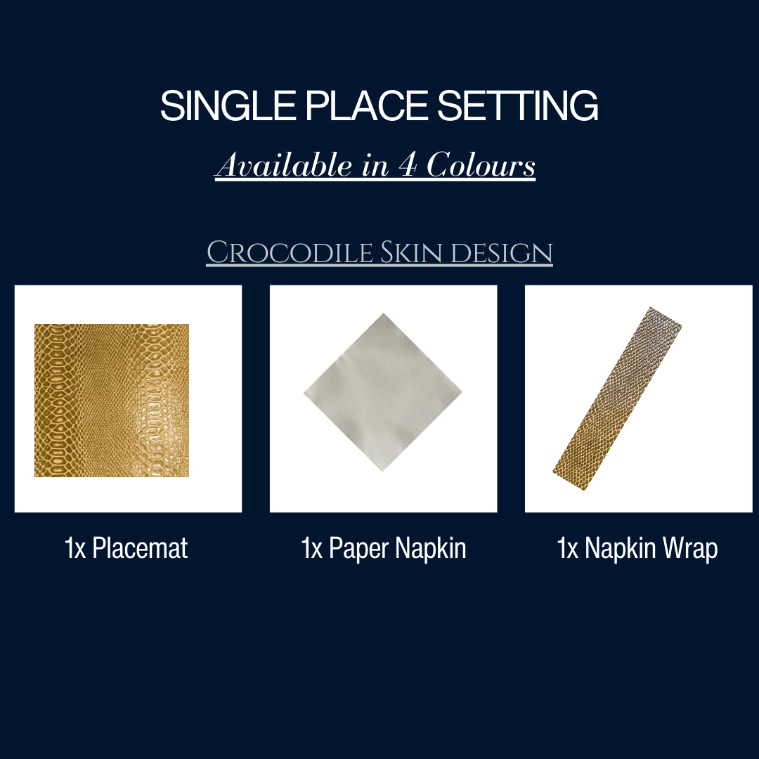 Single Place Setting (Faux Croc Skin Design) - Place MattersSingle - Place - Setting