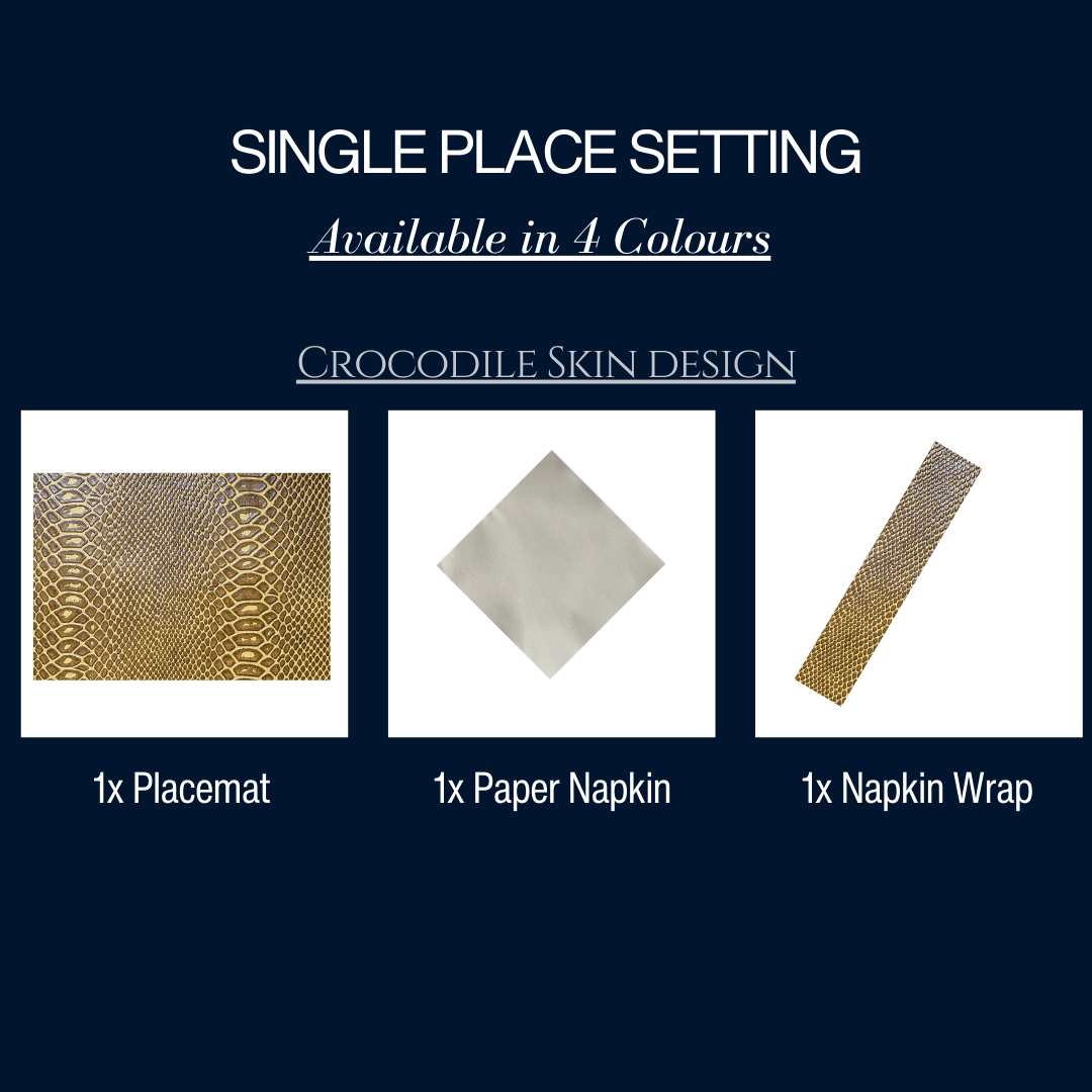 Single Place Setting (Faux Croc Skin Design) - Place MattersSingle - Place - Setting