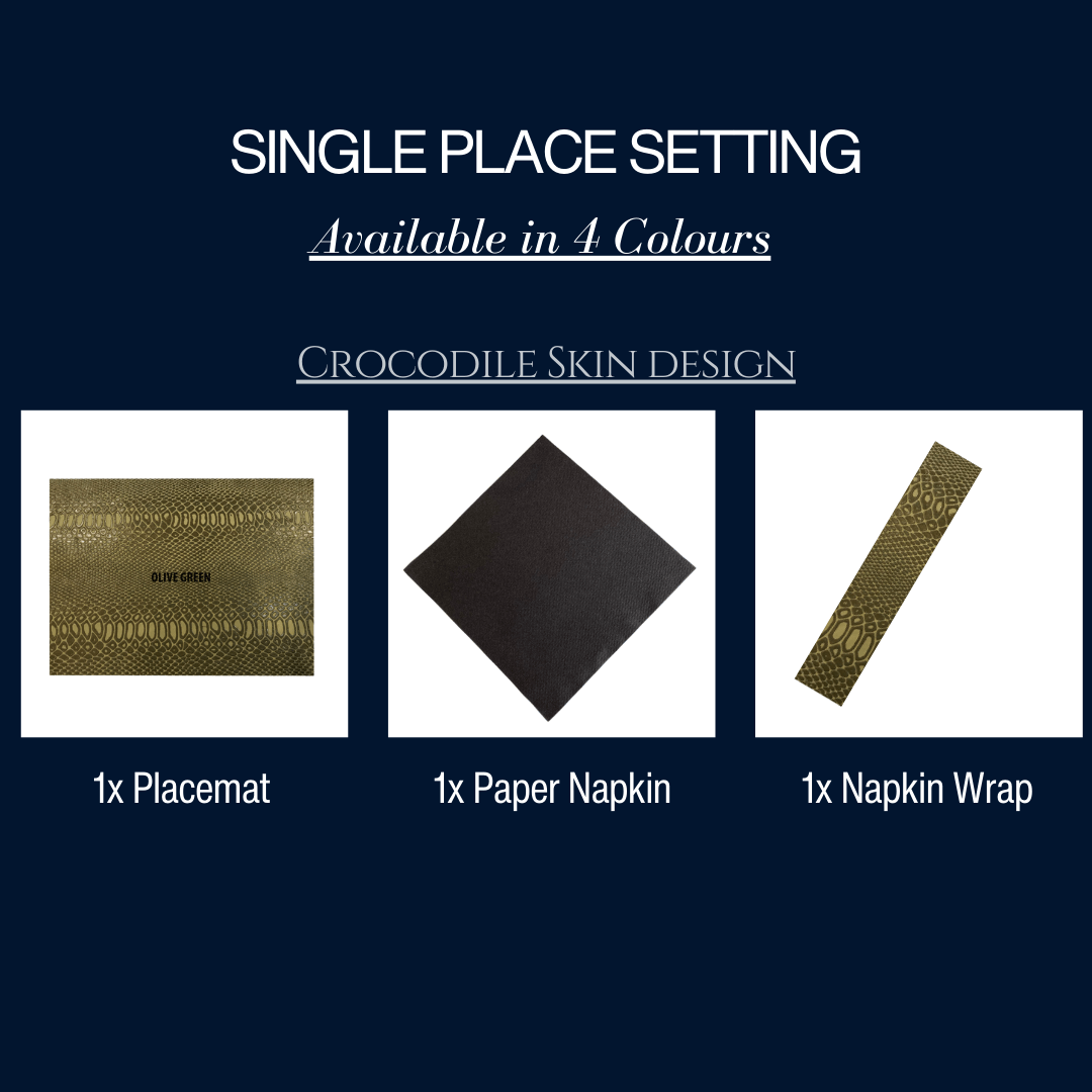 Single Place Setting (Faux Croc Skin Design) - Place MattersSingle - Place - Setting