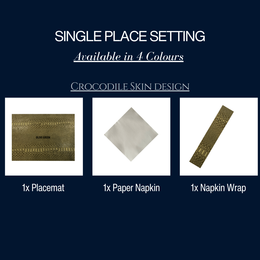 Single Place Setting (Faux Croc Skin Design) - Place MattersSingle - Place - Setting