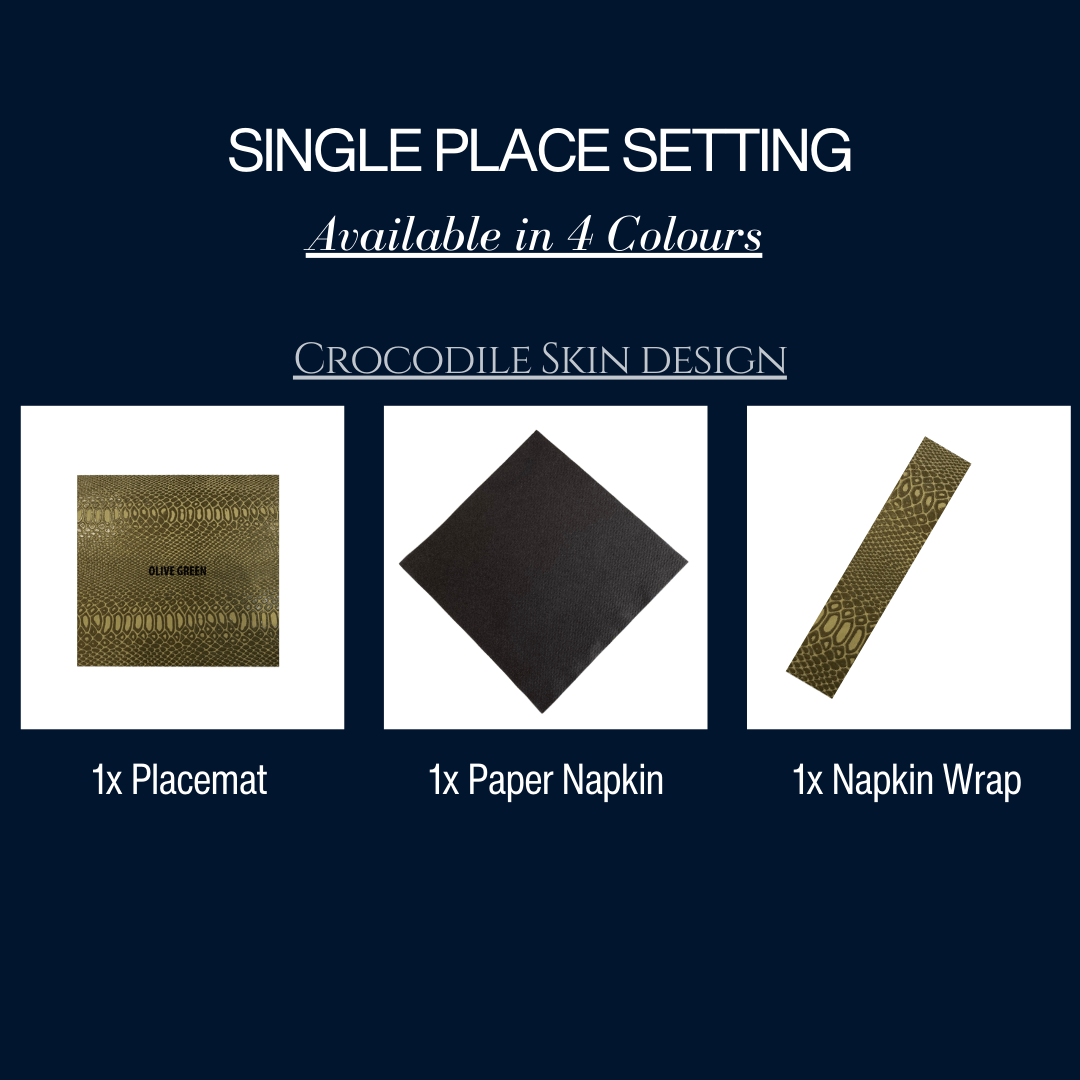 Single Place Setting (Faux Croc Skin Design) - Place MattersSingle - Place - Setting