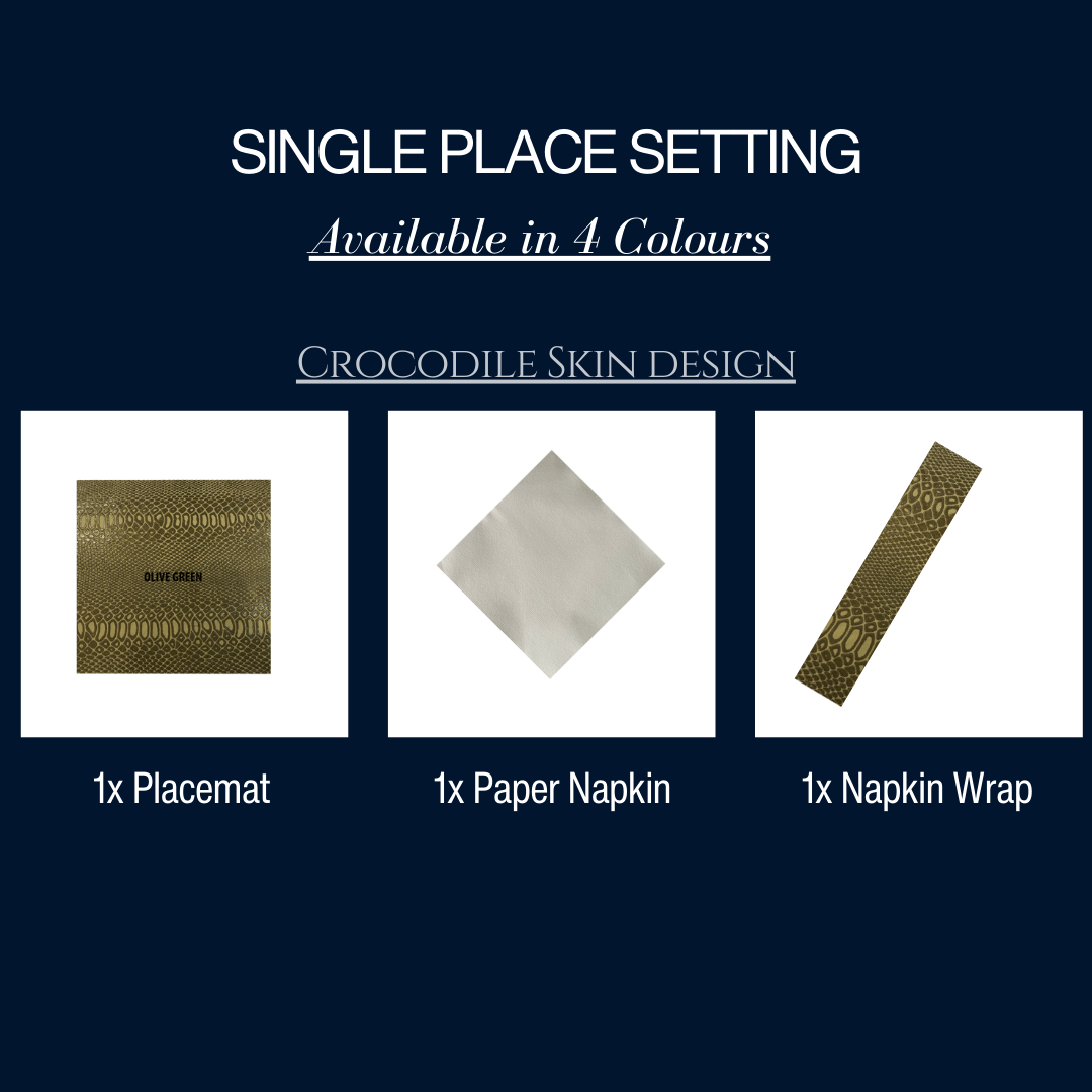 Single Place Setting (Faux Croc Skin Design) - Place MattersSingle - Place - Setting