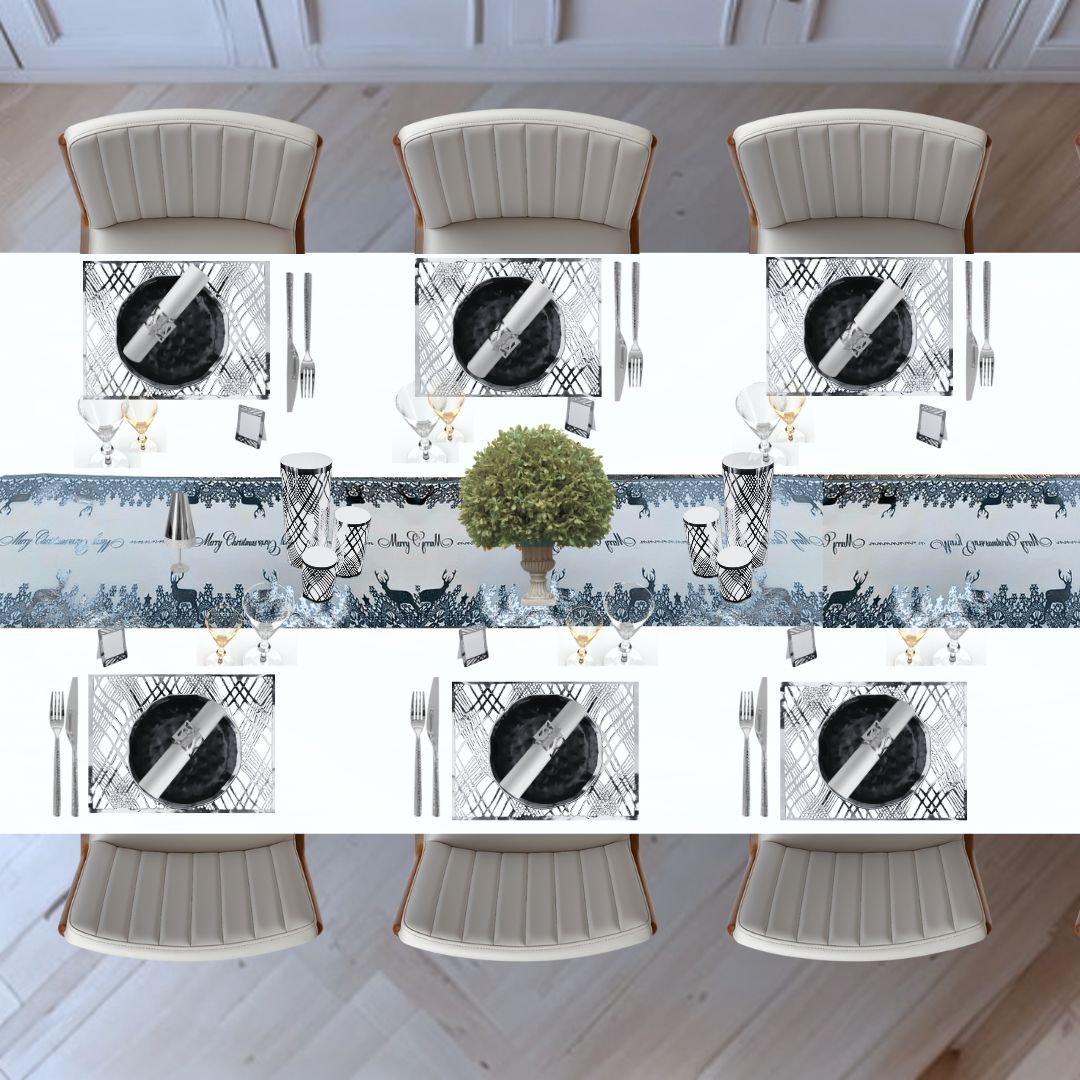 Christmas Table Setting Pack — Reindeer Weave Design with - Runner - Place MattersChristmas Table Setting Pack