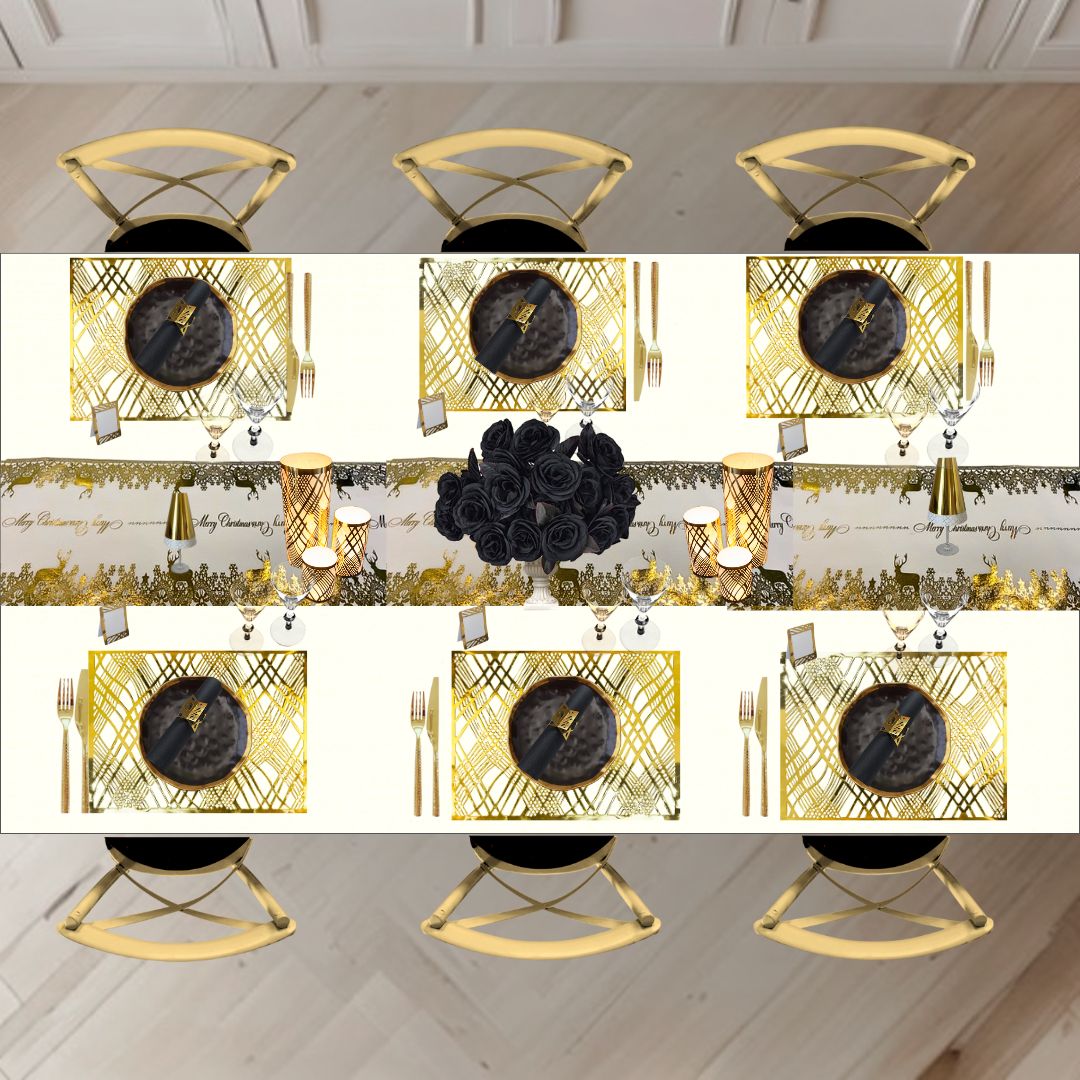 Christmas Table Setting Pack — Reindeer Weave Design with - Runner - Place MattersChristmas Table Setting Pack