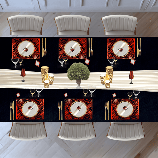 Table Setting Pack for 10 — Gatsby Chiffon Weave Design - Place MattersTable Setting Packs with Table Runner