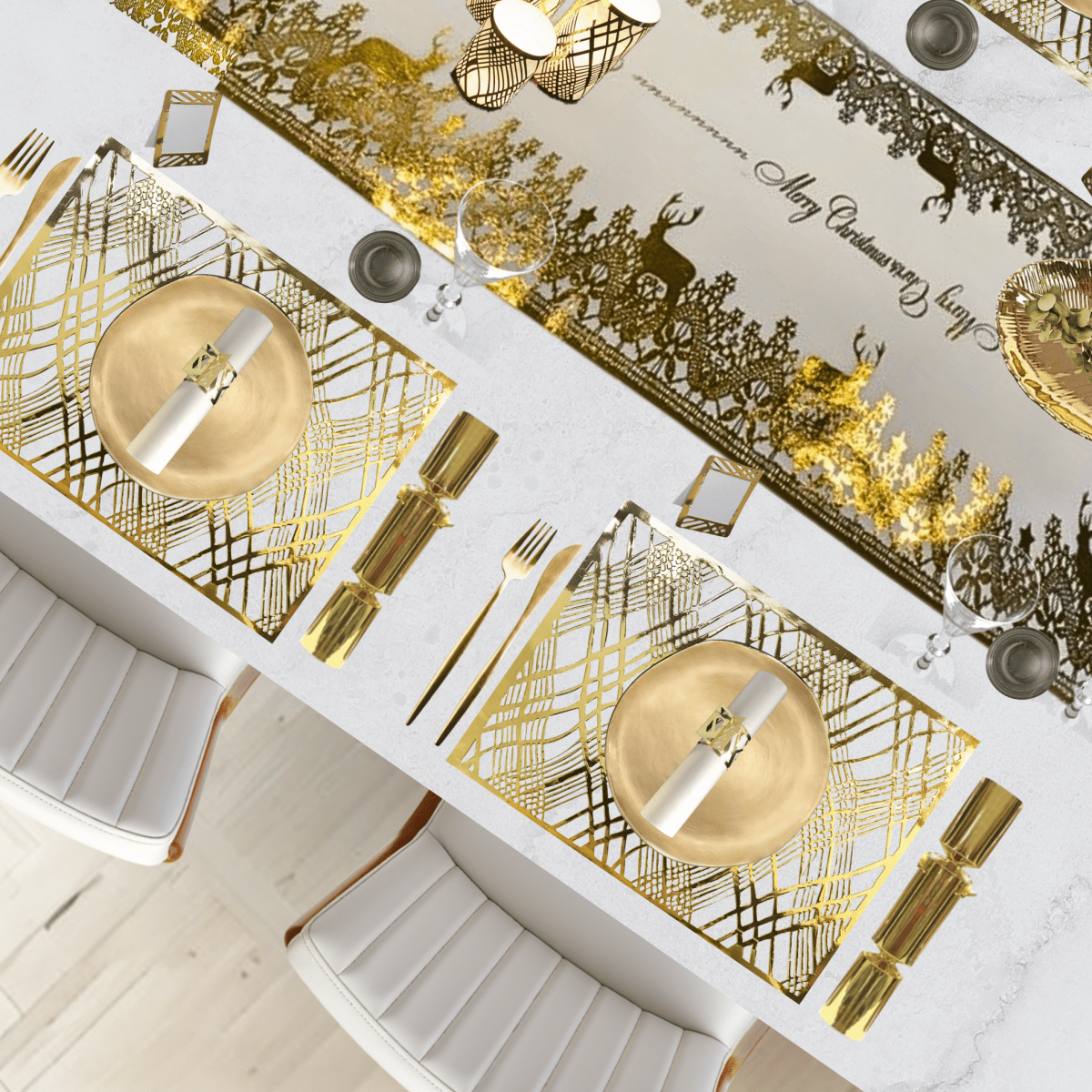 Christmas Table Setting Pack — Reindeer Weave Design with - Runner - Place MattersChristmas Table Setting Pack