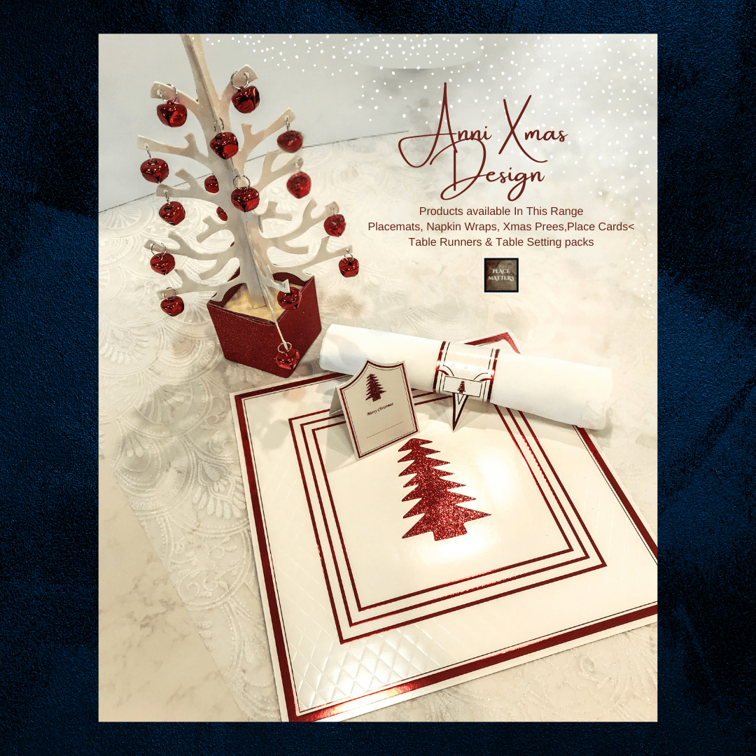 Anni Red Xmas Tree Table Decoration - Place MattersChristmas Table Decor