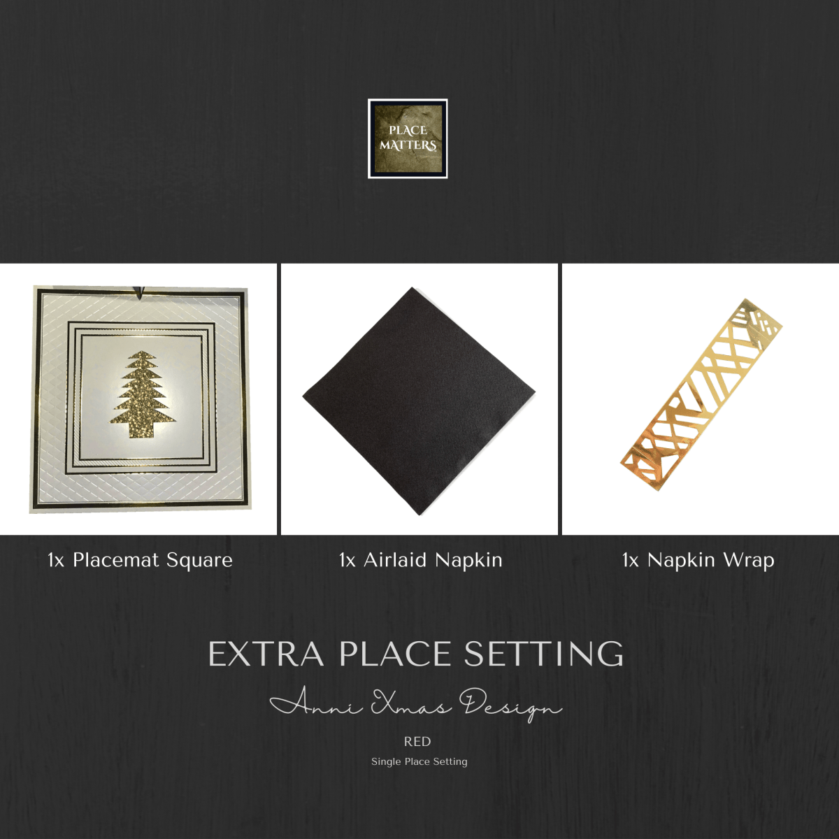 Single Place Setting (Anni Christmas Design) - Place MattersSingle Place Setting (Christmas)