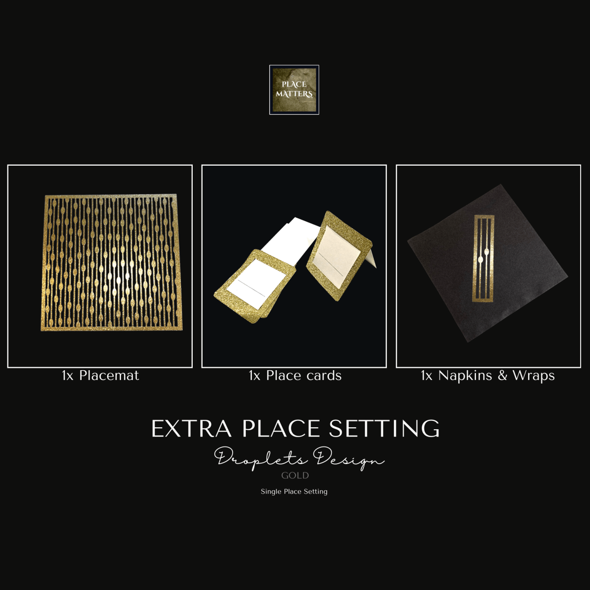 Single Place Setting (Droplets Design) - Place MattersSingle - Place - Settings