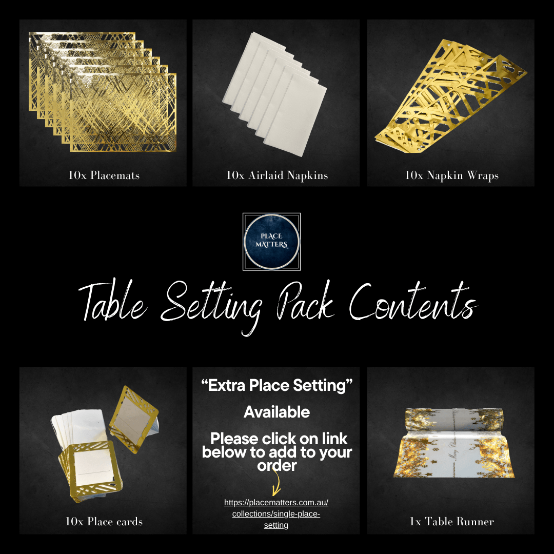 Christmas Table Setting Pack — Reindeer Weave Design with - Runner - Place MattersChristmas Table Setting Pack