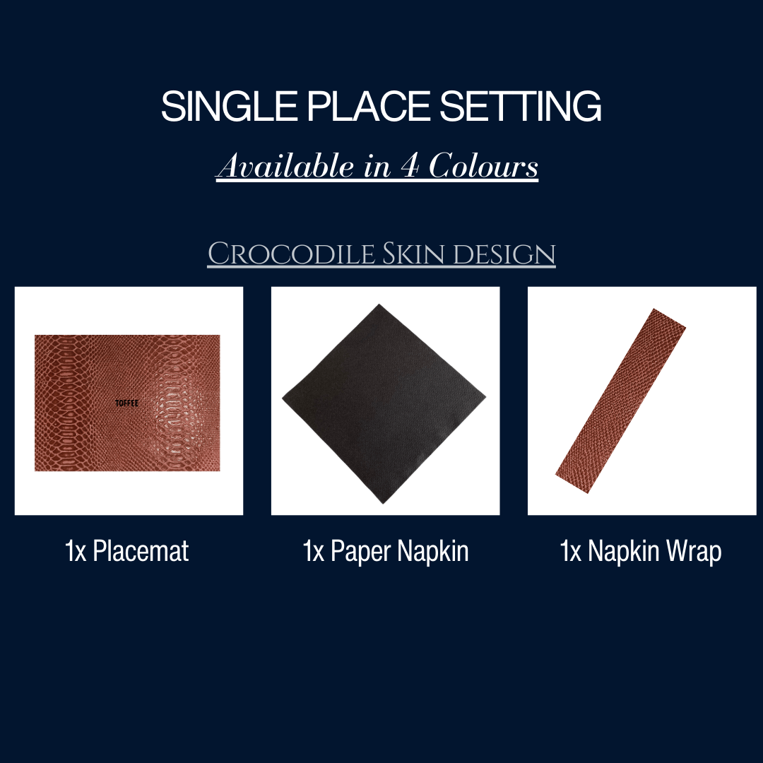 Single Place Setting (Faux Croc Skin Design) - Place MattersSingle - Place - Setting