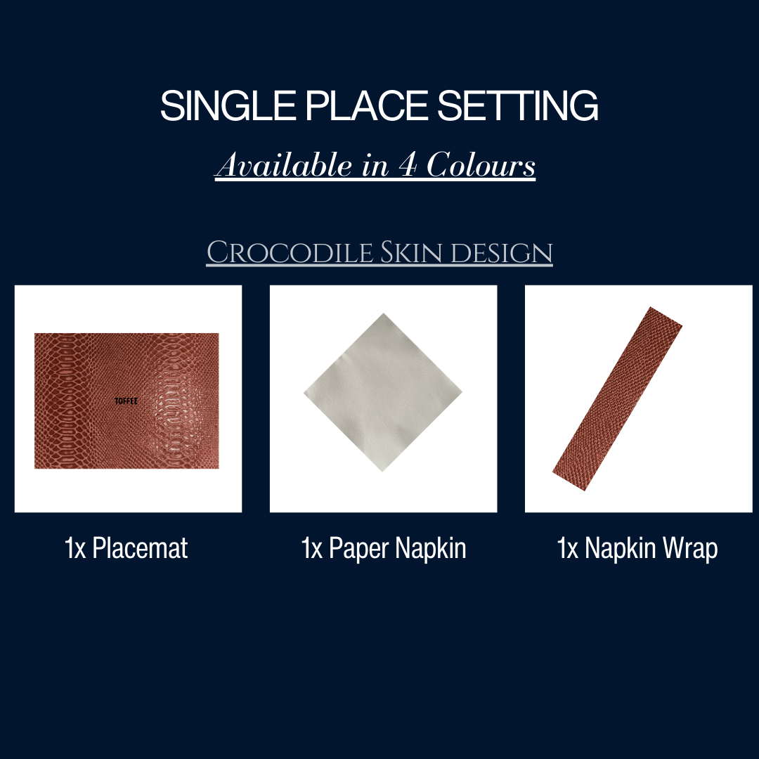 Single Place Setting (Faux Croc Skin Design) - Place MattersSingle - Place - Setting